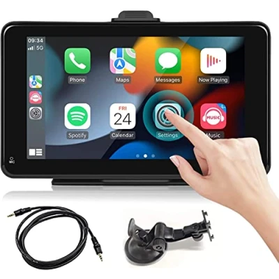 Imagen de 7 Pulgadas Portátil Bluetooth Coche con Carplay Android Auto Mirror Link Pie/Succup Radio Touchscreen Soporte TF Card para Camión RV Autocaravana DC 7V 32V