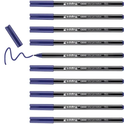 Imagen de Rotulador edding punta fibra 1300 azul redonda 2 mm