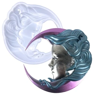 Imagen de Moldes Resina Epoxi，Moldes Silicona De Luna，Moldes Luna，Resina Epoxi Manualidades, para Epoxi, Decoraciones El Hogar