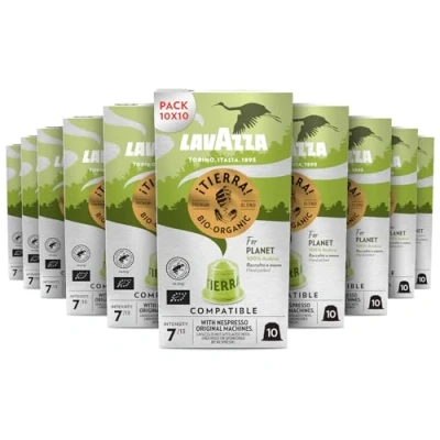 Imagen de Lavazza Tierra For Planet, 100% Arábica, Cápsulas de Aluminio Compatibles con Nespresso, 10 Paquetes