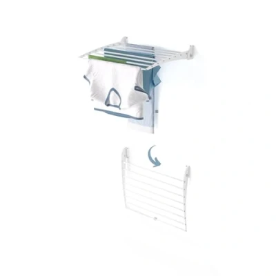 Imagen de foxydry Fold, tendedero de pared, vertical, plegable interior y exterior, aluminio acero, 62 x 50 cm (blanco Down, 1 Fold 60)