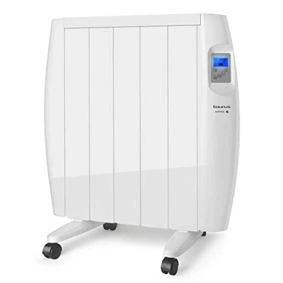 Imagen de Taurus Tallin 900 Emisor térmico, tecnología seca, programación diaria semanal, temperatura hasta 35ºC, funcionamiento confort y económico, Incluye ruedas soporte pared, 5 elementos, 900W