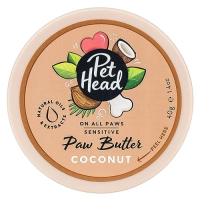 Imagen de PET HEAD On All Paws Mantequilla de Coco para patas, 40g. Bálsamo hidratante Hidrata patas y narices dejarlas suaves sin grietas, se puede lamer, Fórmula suave cachorros