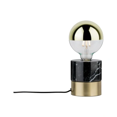 Imagen de Paulmann 79742 Luminaria de sobremesa Neordic Vala máx. 1x20 W para lámparas E27, mesita noche, latón mateado/negro 230 V mármol, sin fuente luz
