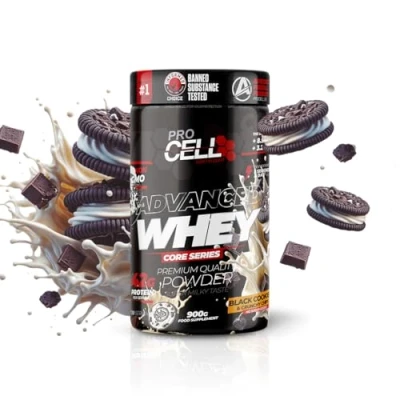 Imagen de WheyCore Proteinas Whey (900g) Sabor Black Cookies, Zero Azúcar, 21g de Proteina, 30 Servicios Protein Concentrado y Aislado Suero para Masa Muscular en Polvo Batidos