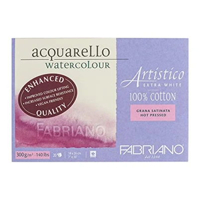 Imagen de Fabriano Artistico Bloque de acuarela, 7 x 10, extra blanco