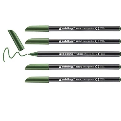 Imagen de Rotulador edding punta fibra 1200 verde oliva n.15 redonda 0.5 mm