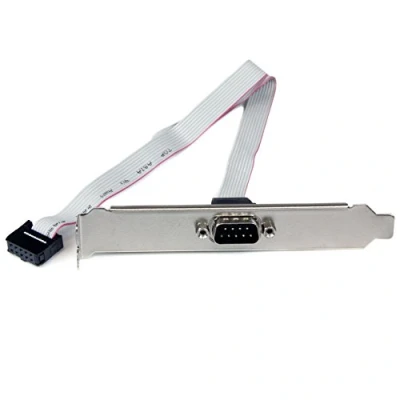 Imagen de StarTech.com Adaptador de 40cm Header Bracket Serie RS232 a IDC 10 Pines para Placa Base Cabezal Serial 1x DB9 Macho Hembra