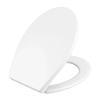 Imagen de Asiento de inodoro con cierre suave, diseño ergonómico bisagras acero inoxidable desenganche rápido, sistema fijación doble