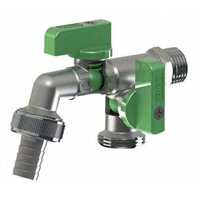 Imagen de BFG Grifo de Jardín con Entrada BSP 1/2&quot; y Dos Salidas Cerradas 3/4&quot;, Acoplamientos para Manguera Incluye Acoplamiento 15mm, Riego