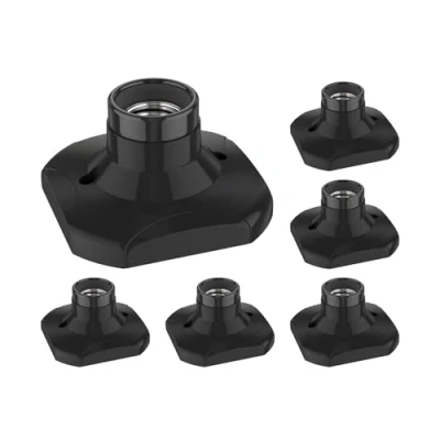 Imagen de ledscom.de 6 pzas. portalámparas de techo ELEKTRA, porcelana, negro, 1x E27 máx. 60W
