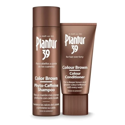 Imagen de Plantur 39 Colour Phyto Caffeine Shampoo 250 ml + Conditioner 150ml I Anticaida Mujer Oculta Raíces del Pelo y Reduce la Caida Cabello