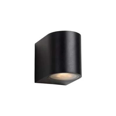 Imagen de Lucide ZORA LED Foco de pared Fuera Regul. GU10 1x5W 3000K IP44 Negro