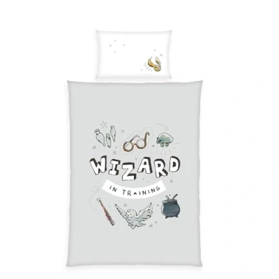 Imagen de Herding Juego de Cama Harry Potter, Funda Almohada 40 x 60 cm Aprox., nórdica 100 135 cm, con Cremallera Lisa, 100% algodón