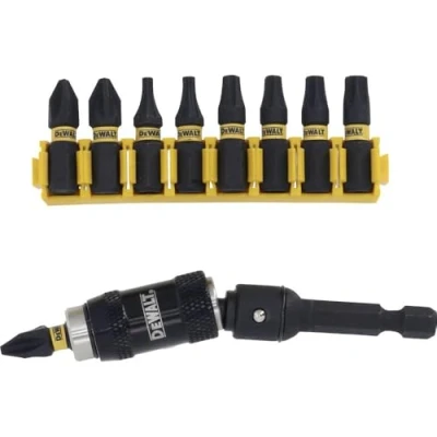 Imagen de DEWALT DT70578T QZ Juego de 10 piezas Atornillado FLEXTORQ con Soporte Punta Pivotante, Puntas 25mm: PH2 x2, PZ2, T10, T15, T20 T25, T30
