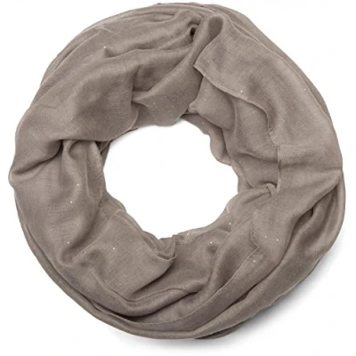Imagen de styleBREAKER noble bufanda de lazo unicolor con purpurina, color liso, tubo, señoras 01018090, color:Gris pardo