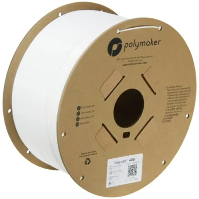 Imagen de Polymaker filamento ABS blanco de 1,75 mm, bobina cartón resistente al calor, PolyLite 3D PE01045