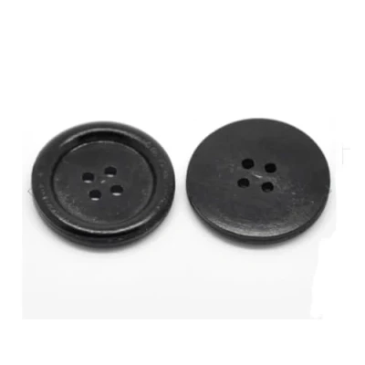 Imagen de 12 elegantes botones de madera redondos 30 mm, grandes, madera, 4 agujeros para coser, manualidades, redondos, abrigo, chaqueta