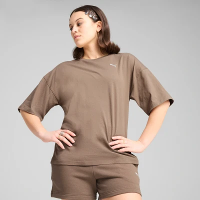 Imagen de Puma Wardrobe Oversized TEE Camiseta básica, Mujer, Talla: XS, Totally taupe