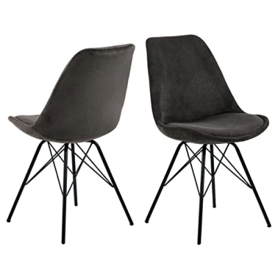 Imagen de AC Design Furniture Emanuel Silla de Comedor, Metal, Antracita, H: 85,5 x B: 48,5 T: 54 cm