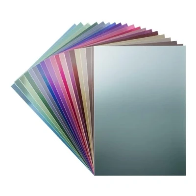 Imagen de Ideen mit Herz Cartulina de espejo, autoadhesiva, papel metálico, lámina adhesiva, para manualidades 20 hojas, DIN A4, 200 g/m² (colores vivos)