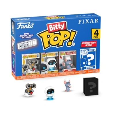 Imagen de Funko Bitty Pop! Pixar Wall E 4PK​ E, Eve, MO Y una Minifigura Misteriosa Sorpresa 0.9 Inch (2.2 Cm) Collection Coleccionable Repisa Apilable Incluida Idea de Regalo