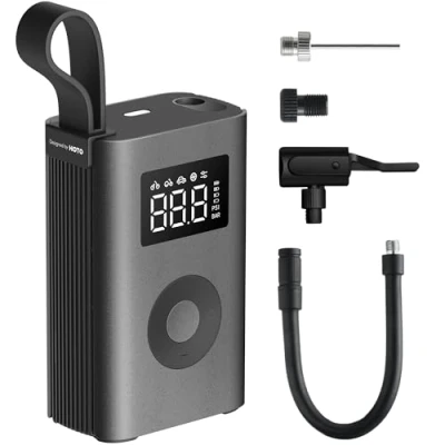Imagen de HOTO Compresor de aire eléctrico, bomba portátil ADV, 150 psi, Inflador neumáticos inalámbrico con luz LED, pantalla digital, carga USB C, ideal para coche/motocicleta/bicicleta/pelota