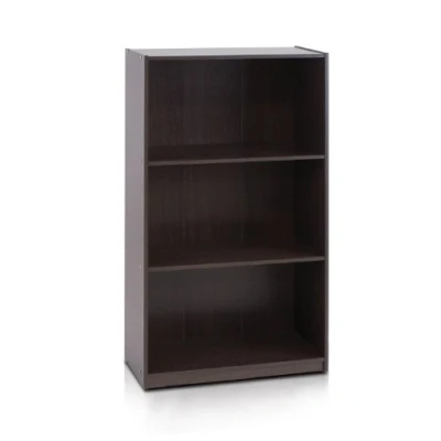 Imagen de Furinno Estantería Básica De 3 Niveles para Estanterías, Marrón Oscuro