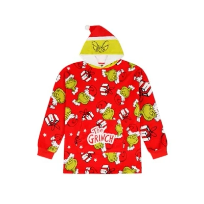 Imagen de The Grinch Family Christmas Sudadera con capucha de forro polar lujo gran tamaño, rosso, Altoa única