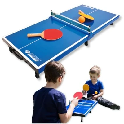 Imagen de Donic Schildkröt Mini Mesa de Tenis Mesa, con 2 Raquetas y 1 Pelota, Plegable en un Maletín, 838576