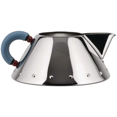 Imagen de Alessi 9096 Jarra de acero inoxidable para leche, color plateado y azul