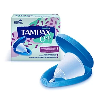 Imagen de Tampax Cup, copa menstrual reutilizable con funda protectora Flujo abundante