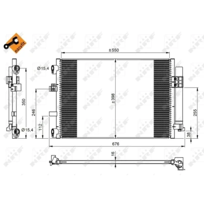 Imagen de NRF EASY FIT 350210 Condensador con secador, junta anular 15,4 10,2 Aluminio 550 FORD: FOCUS 3, C Max 2, 3 Turnier