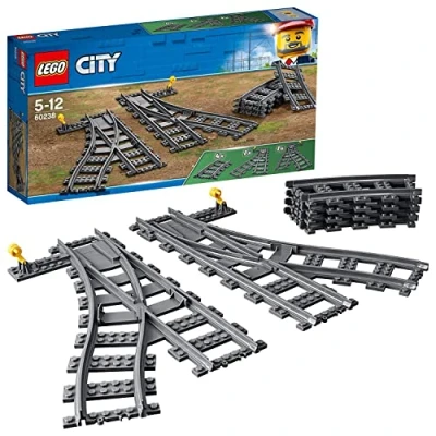 Imagen de LEGO 60238 City Cambios de Agujas, Juguetes Construcción para Niños entre 5 y 12 Años, Set Compatible con Vías Tren Trenes Juguete