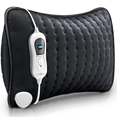 Imagen de sinnlein Almohadilla Eléctrico con Relleno 100 W Cojín Térmica Espalda, Hombros y Cuello Almohada Eléctrica 3 Niveles de Temperatura Apagado Automático (Antracita)