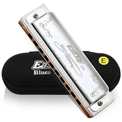 Imagen de East Top 10 Hole 20 Tone 008K Tecla de armónica E diatónica con estuche azul, estándar para adultos, jugadores profesionales y estudiantes