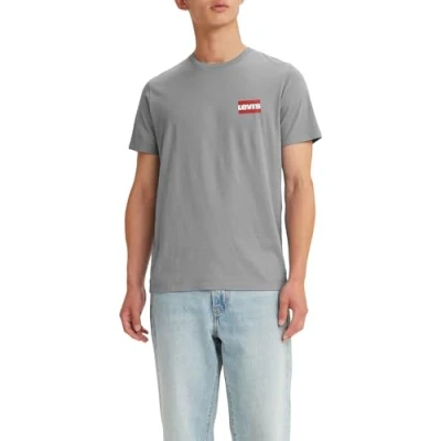 Imagen de Levi&#039;s Crewneck Graphic TEE 2 PACK Camiseta básica, Hombre, Talla: Medium, Grey/white