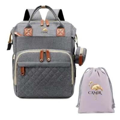 Imagen de CAMIR Bolso carro bebe Mochila Pañaleras para bebes pañales maternidad Bolsa mama cosas hospital canastilla (NEGRO