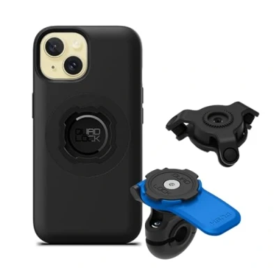 Imagen de Quad Lock Kit de soporte para teléfono con espejo motocicleta amortiguador vibración y funda iPhone 15 MAG