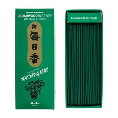 Imagen de Nippon Kodo Incienso Morning Star Cedro, de Estilo Japonés 200 barritas, Incluye incensario, unidad, 1