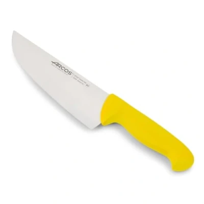 Imagen de Arcos Serie 2900 Cuchillo Carnicero Ancho Hoja de Acero Inoxidable NITRUM 200 mm Mango inyectado en Polipropileno Color amarillo