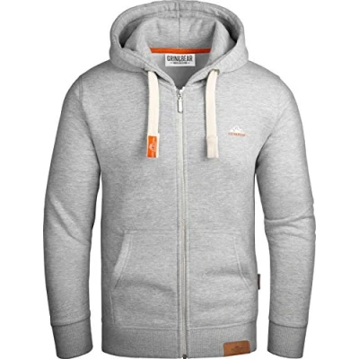 Imagen de Grin&amp;Bear Sudadera con Capucha para Hombres Chaqueta Pesada GB022 Gris L