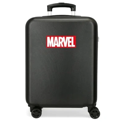 Imagen de Joumma Marvel Logo Maleta de Cabina Negro 38x55x20 cms Rígida ABS Cierre combinación Lateral 35L 2 kgs 4 Ruedas Dobles Equipaje Mano