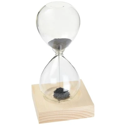 Imagen de Reloj de Arena con magnética, Altura Aprox. 16 cm, Tiempo Funcionamiento 1 Minuto, Base Madera imán.
