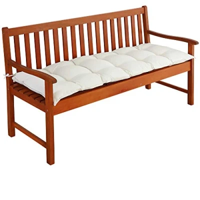 Imagen de Detex Cojín para Banco de jardín Crema 145x45x8cm Almohadilla sillón Doble Viscoelástico Hidrófugo