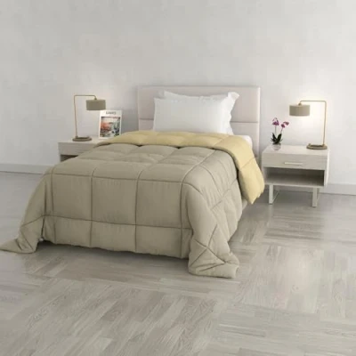 Imagen de Italian Bed Linen Elegant Edredón de Invierno, Gris tórtola/Crema, 170 x 260 cm, T EL tortora/panna 1P