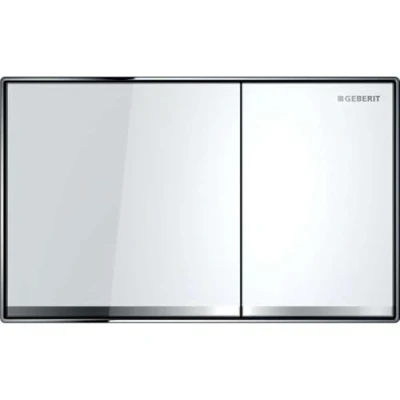 Imagen de Geberit Pulsador Sigma60, Para Doble Descarga, Enrasado: Vidrio Blanco (115.640.SI.1)