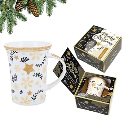 Imagen de CARMANI Taza de porcelana decorada con temática navideña 350 ml
