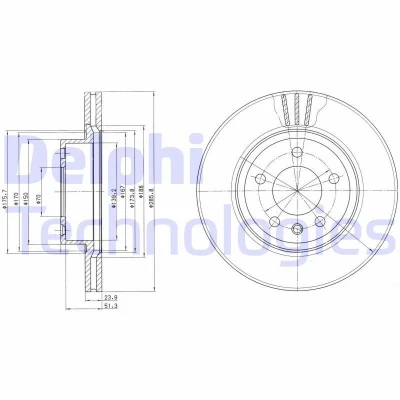 Imagen de DELPHI BG2908 Disco de freno 286 24 5 ventilado aceitado sin procesar cojinete rueda, anillo sensor ABS OPEL: Omega B Berlina