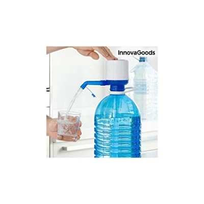 Imagen de InnovaGoods Dispensador de Agua para Garrafas, Polipropileno, Blanco/Azul, 16.5x8x18 cm